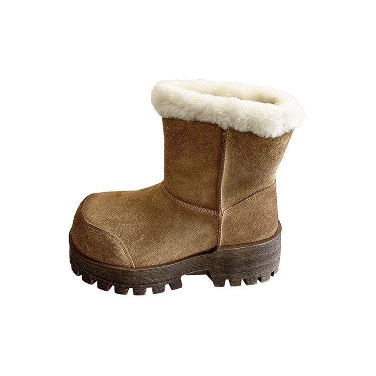 Platform Fleece Lined Short Snow Boots Product Image