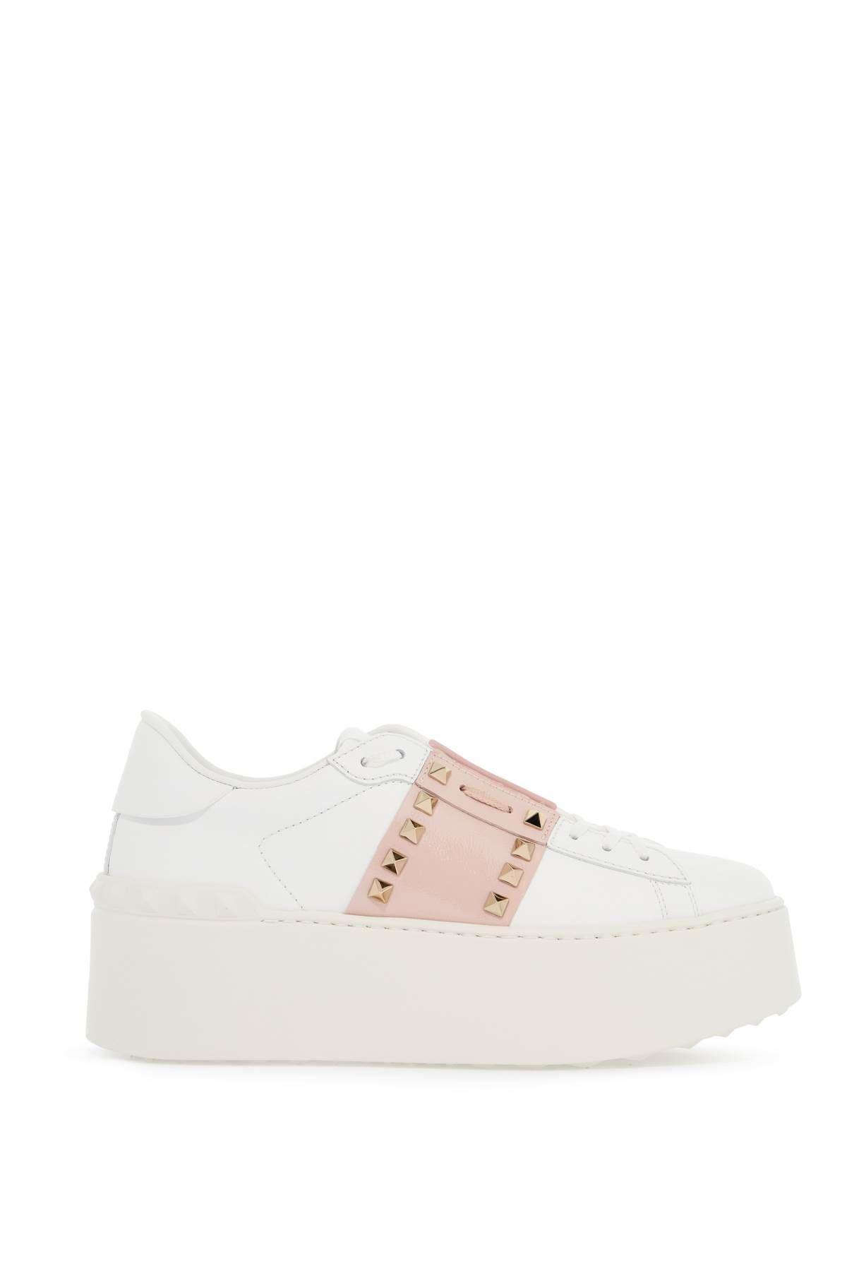 VALENTINO GARAVANI Open Rockstud Untitled Sneakers In White Product Image