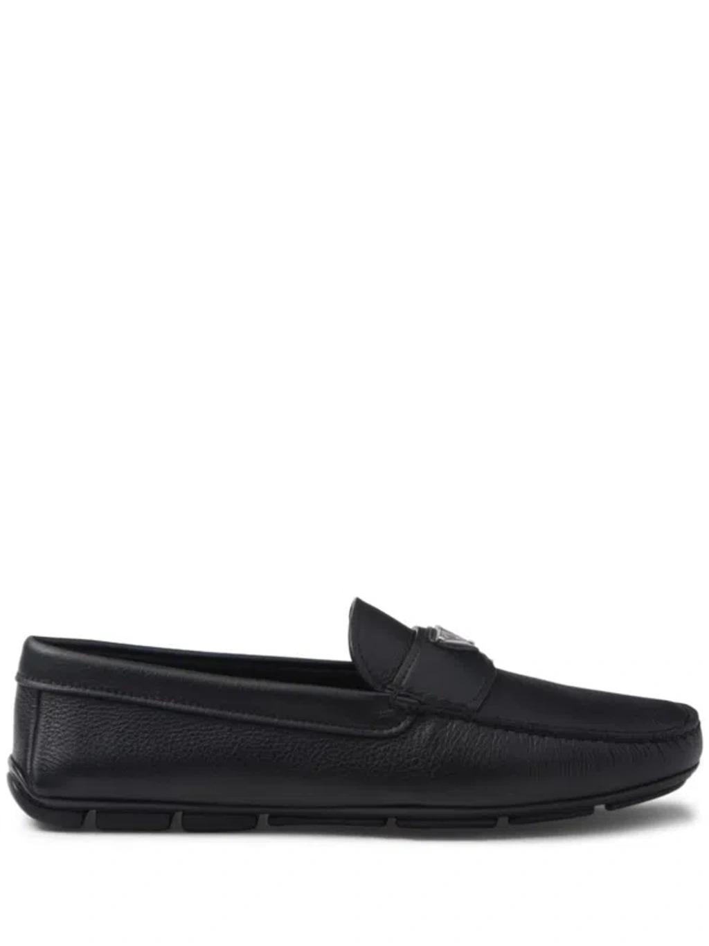 PRADA Drive Leather Loafers In Black Product Image