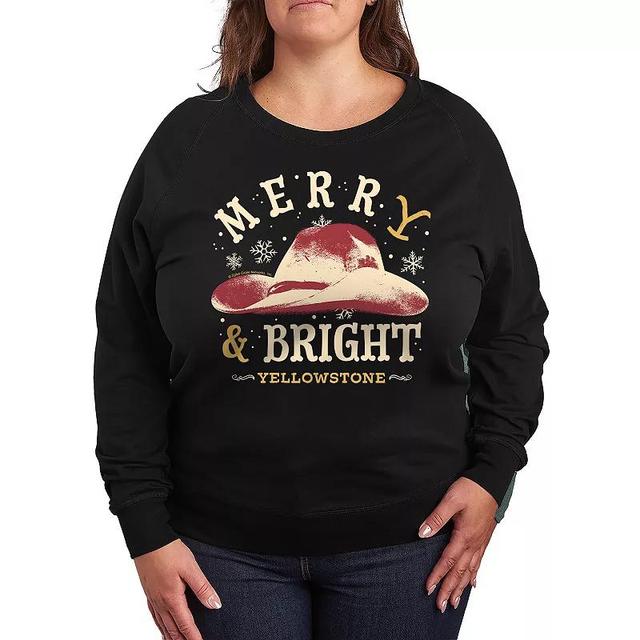 Plus Size Yellowstone Merry & Bright Lightweight French Terry Sweatshirt, Womens Product Image