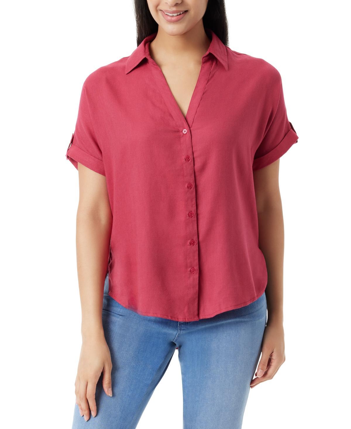 Women's Demi Short-Sleeve Button Front Shirt Product Image