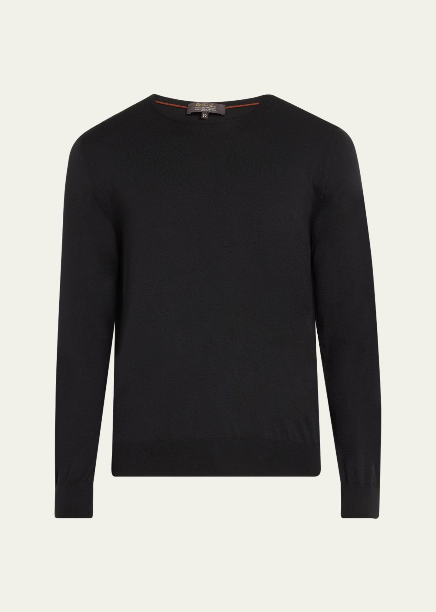 Mens Wool Knit Crewneck Sweater Product Image