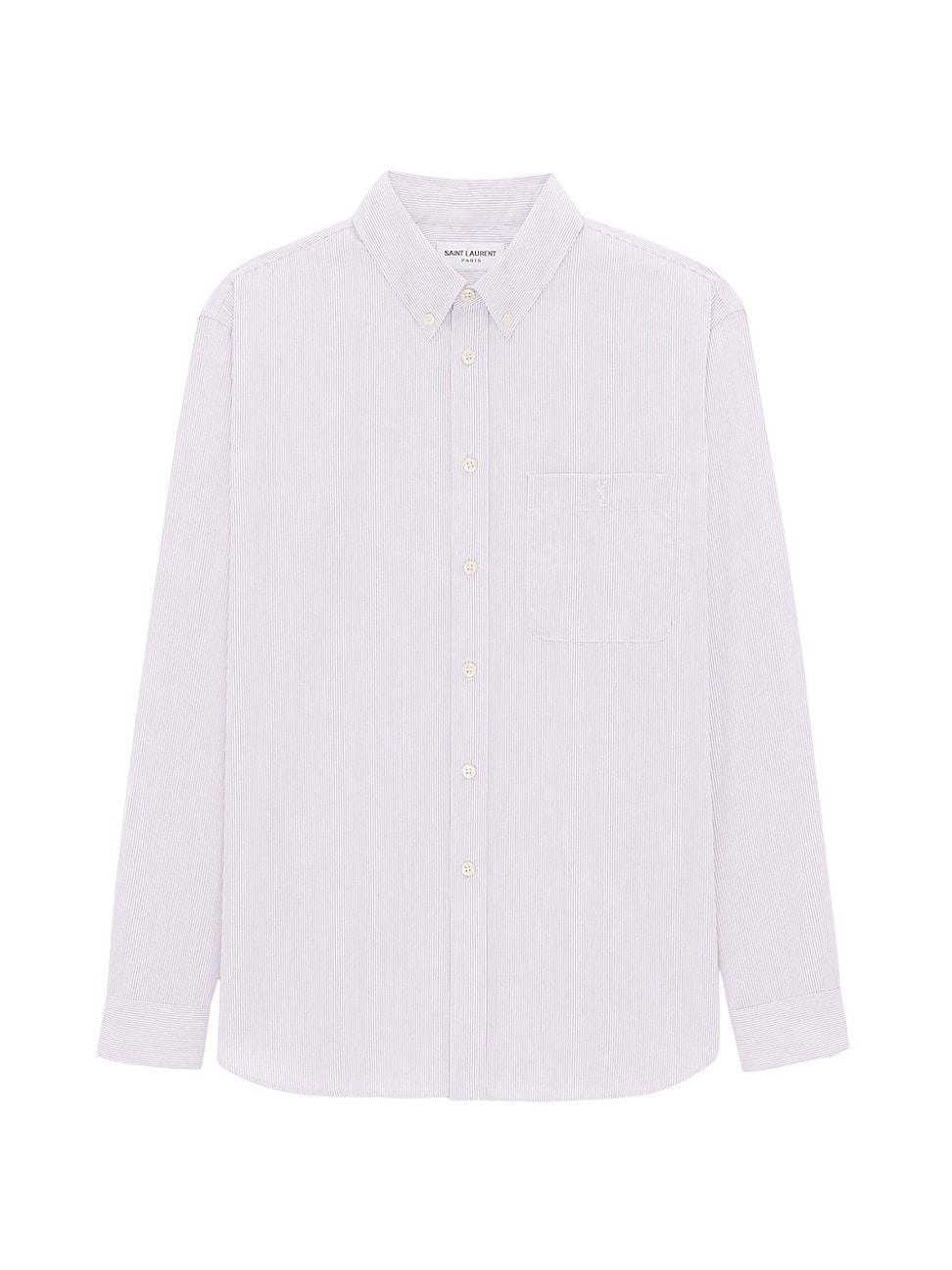 Mens Cassandre Shirt In Striped Cotton Poplin Product Image