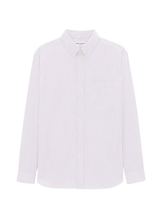 Mens Cassandre Shirt In Striped Cotton Poplin Product Image