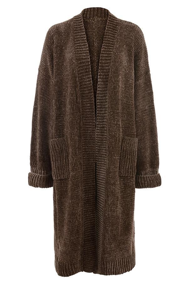 Celine Chocolate Chenille Slouchy Cardigan Product Image