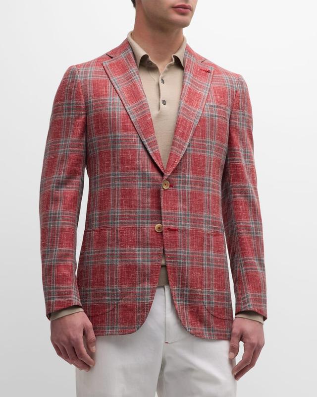 Mens Plaid Wool-Blend Sport Coat Product Image