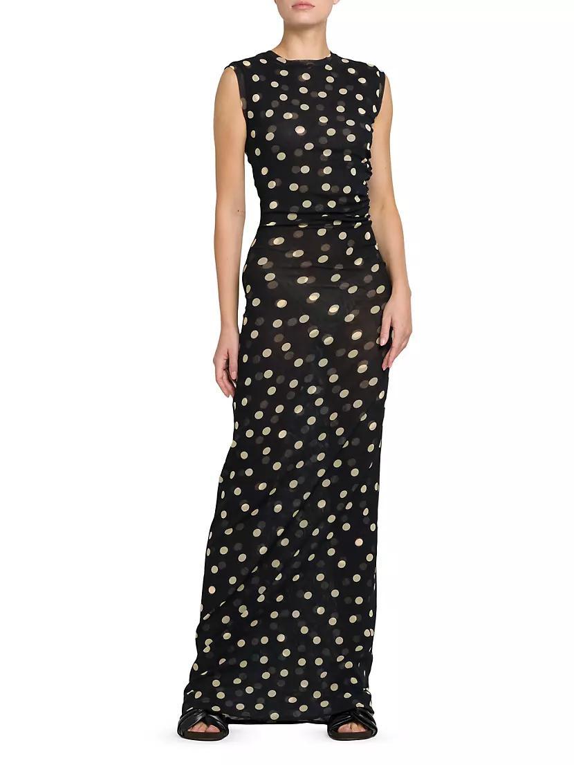 Polka-Dot Jersey Maxi Dress Product Image