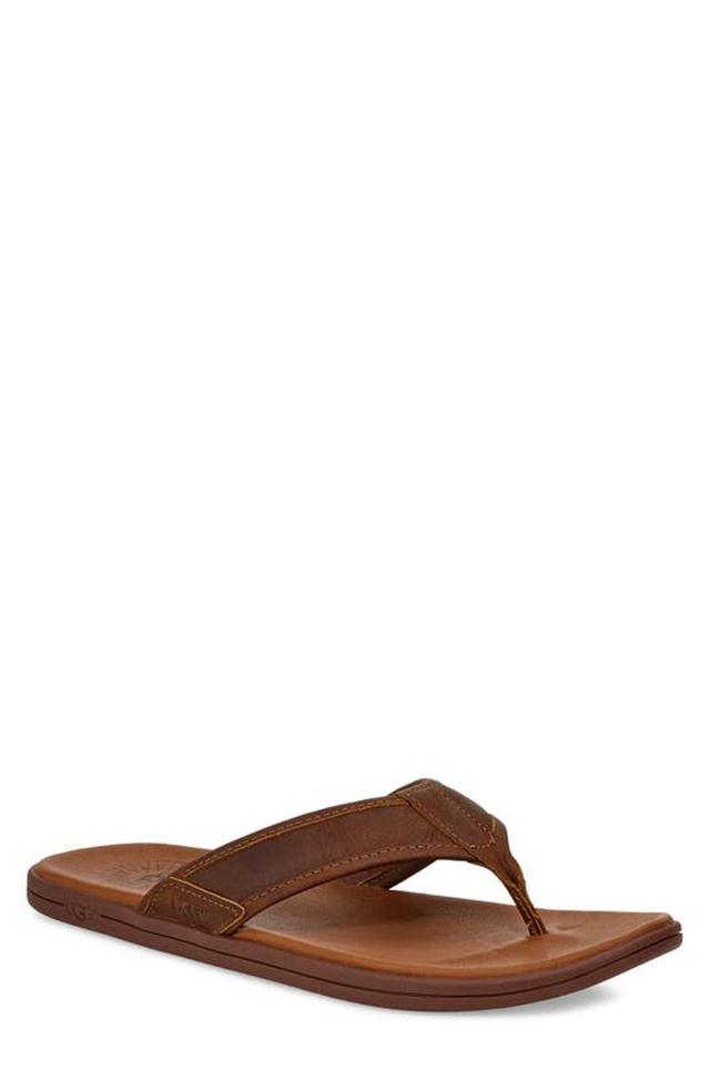 UGG Men's Seaside Leather Lightweight Flip-flop Sandal In Lage Product Image