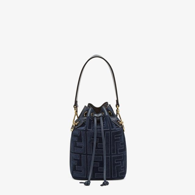 Mon TresorDark blue corduroy mini-bag Product Image