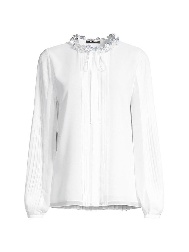 Womens Dakota Embellished Crepe Chiffon Blouse Product Image