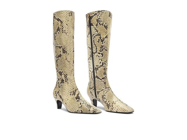 Womens Dellia 65MM Snake-Embossed Leather Boots Product Image