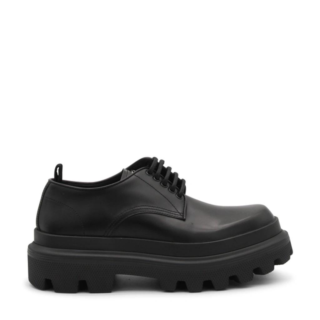 Black Leather Derby Shoes Product Image