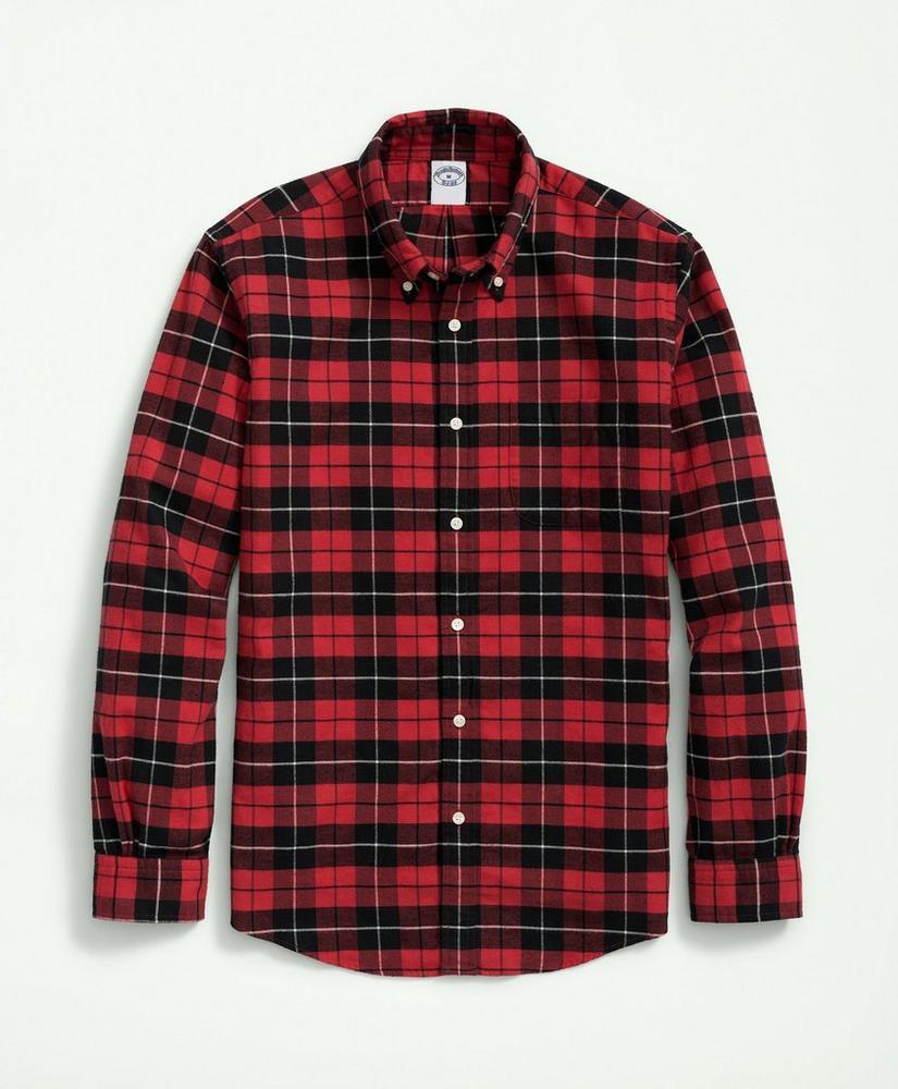 Portuguese Flannel Polo Button Down Collar, Plaid Shirt Product Image