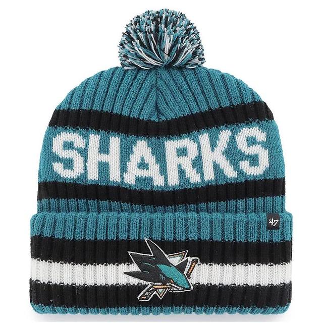 Mens 47 Teal San Jose Sharks Bering Cuffed Knit Hat with Pom Product Image