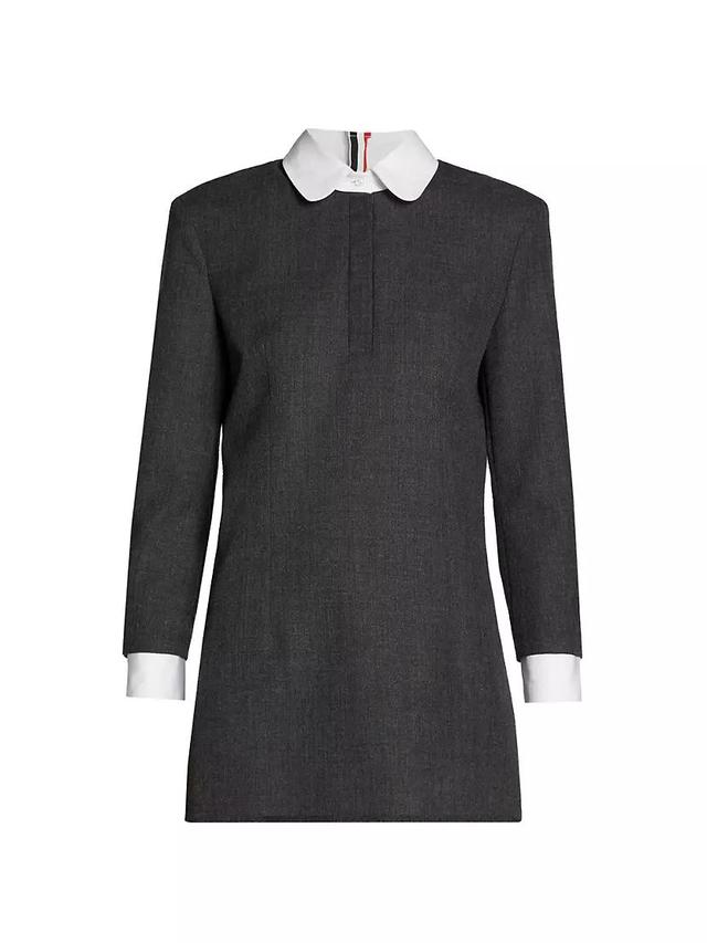 Virgin Wool Collared Shift Dress Product Image