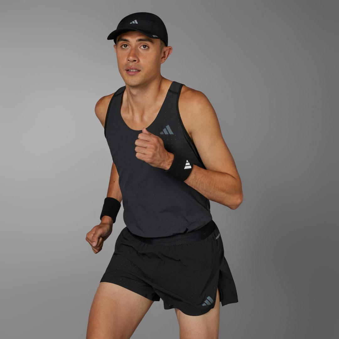 adidas Adizero Running Split Shorts Black S Mens Product Image