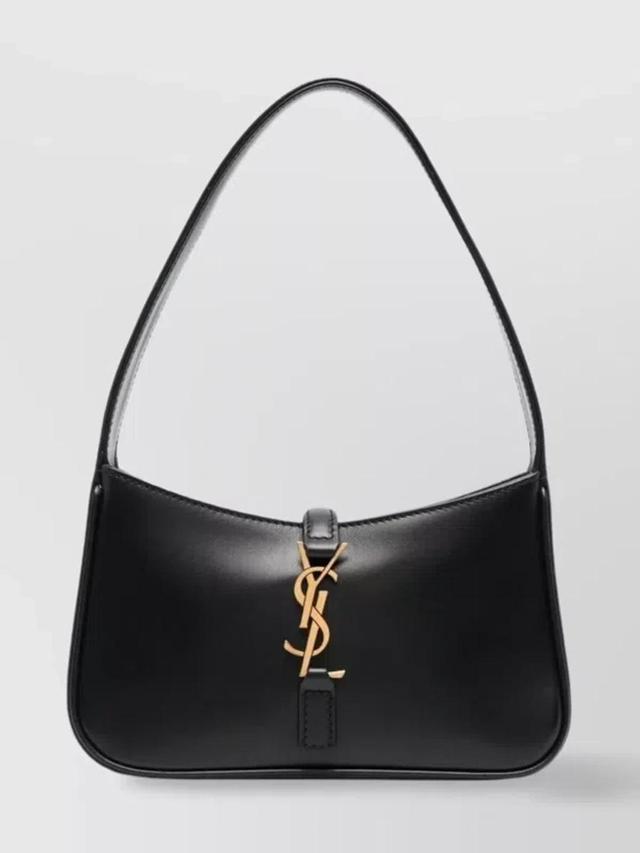 SAINT LAURENT Ysl Soft Leather Hobo Shoulder Bag In Black Product Image