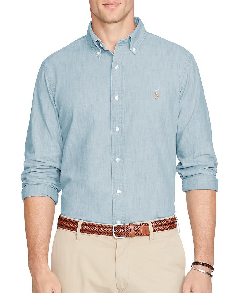 Mens Classic-Fit Chambray Shirt Product Image