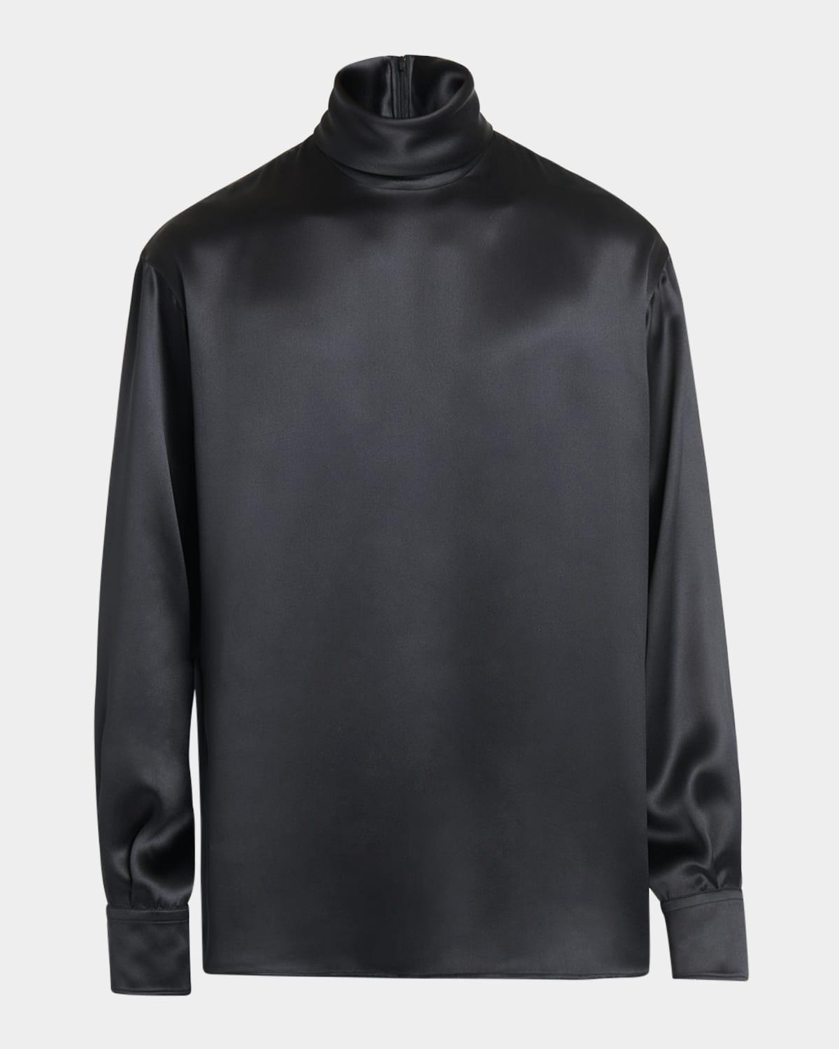 Men's Satin Turtleneck Sweater Product Image