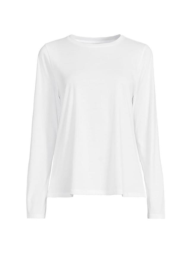 Womens Round Neck Cotton Long-Sleeve T-Shirt Product Image