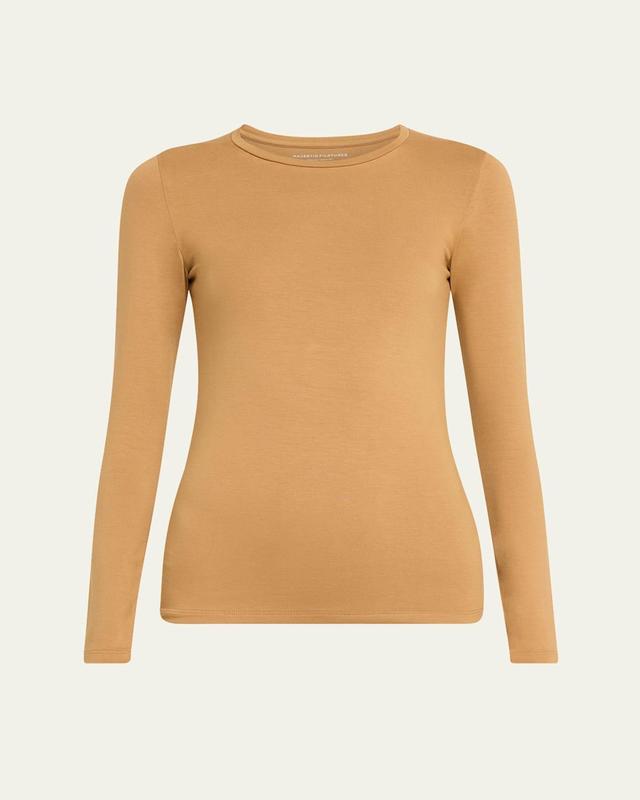 Womens Soft Touch Crewneck Long-Sleeve Top Product Image