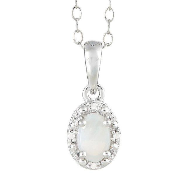 Gemstone and Diamond Accent Pendant Necklace in Sterling Silver Product Image