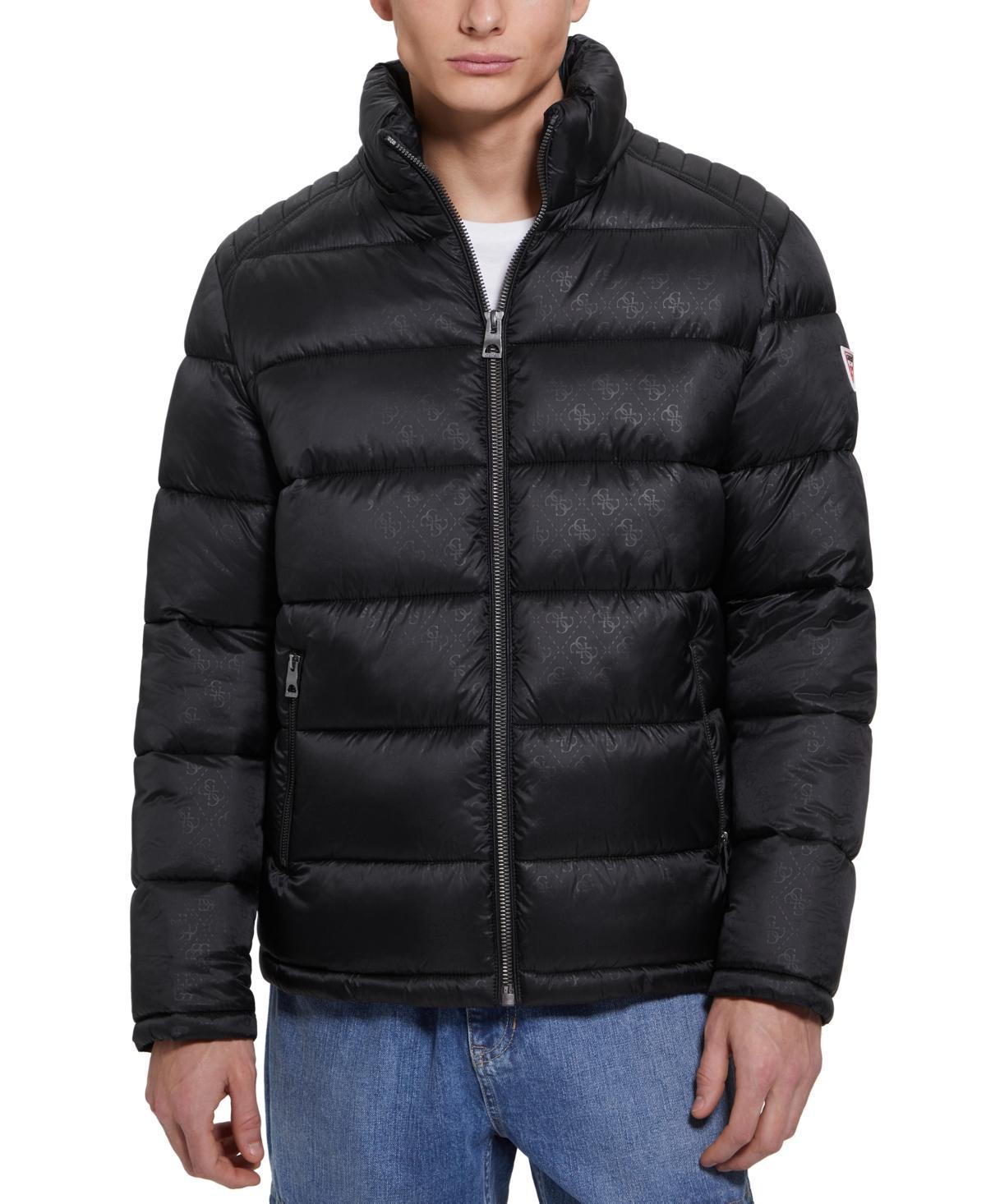 Guess Mens Adam Puffer Jacket with Removable Hood Product Image