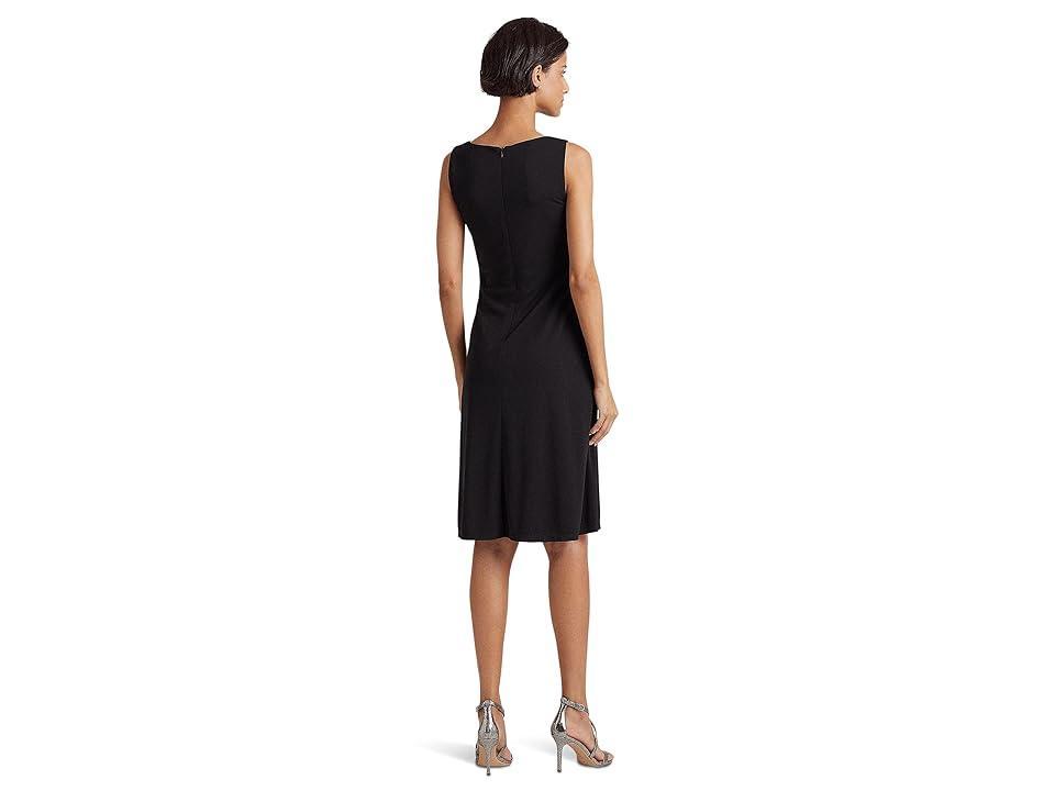 Lauren Ralph Lauren Womens Sleeveless Front-Pleated Surplice Jersey Dress Product Image