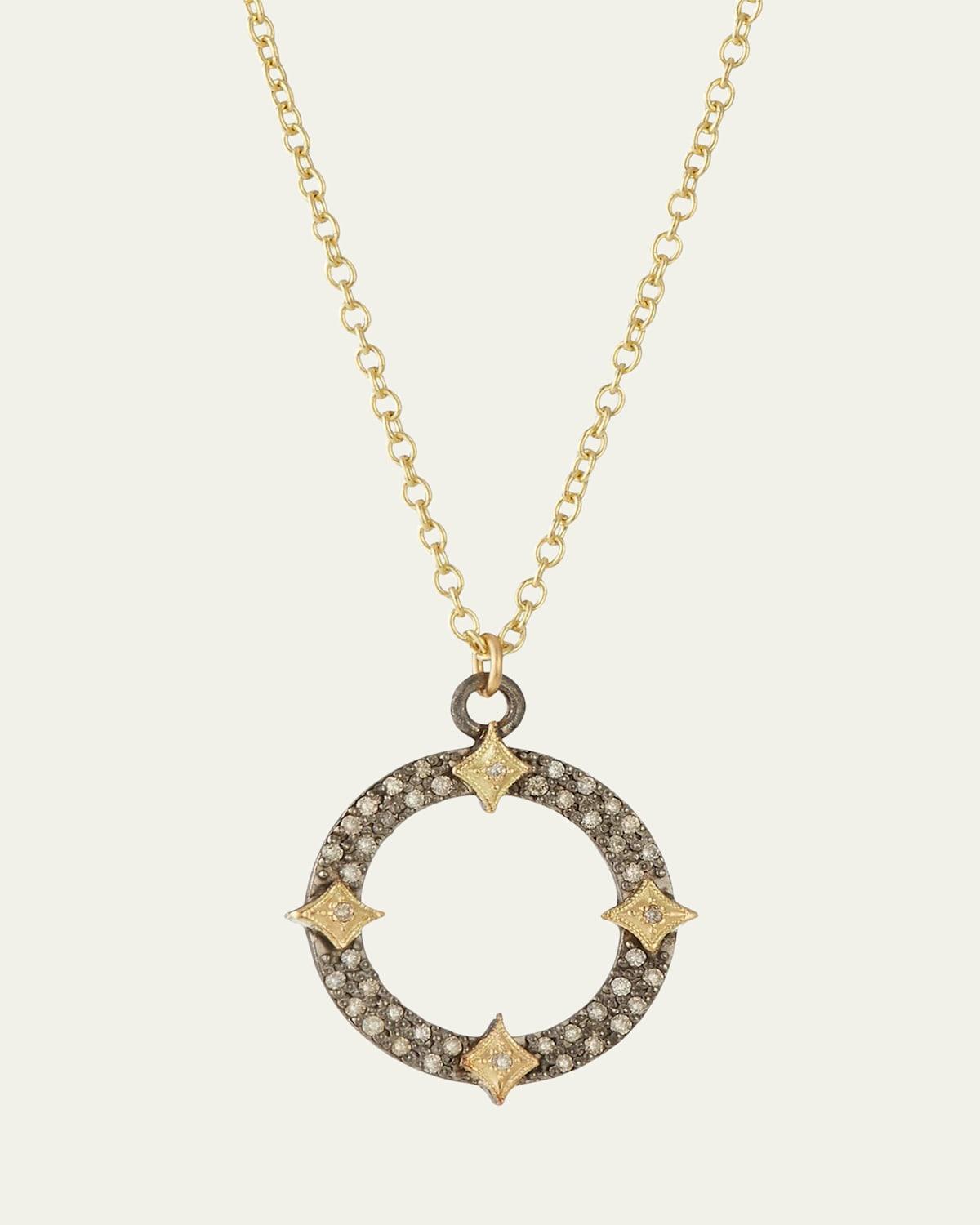 Armenta Old World Champagne Diamond Open Pav Circle Necklace Product Image