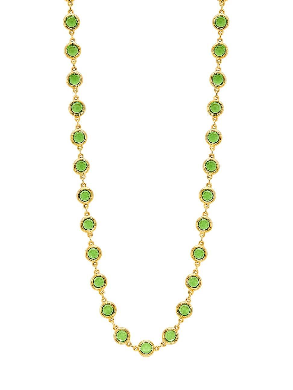 Womens 22K-Gold-Plated & Glass Crystal Necklace Product Image