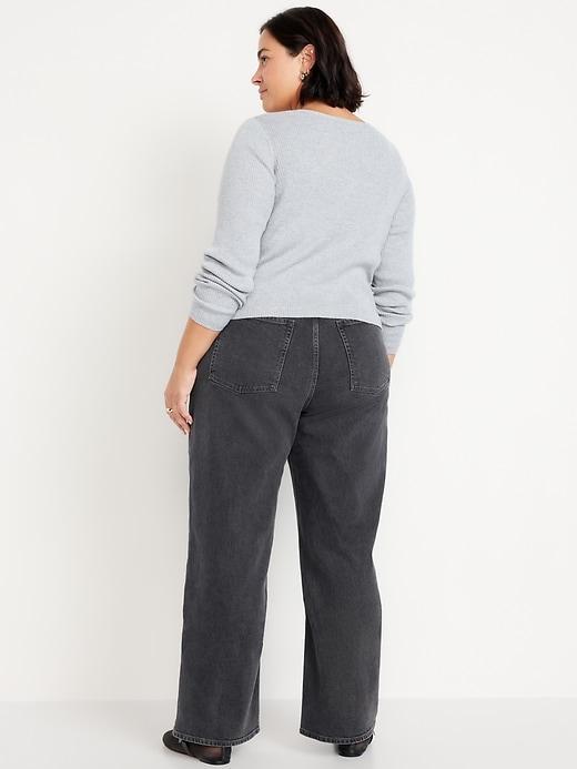 Extra High-Waisted Sky-Hi Wide-Leg Jeans Product Image