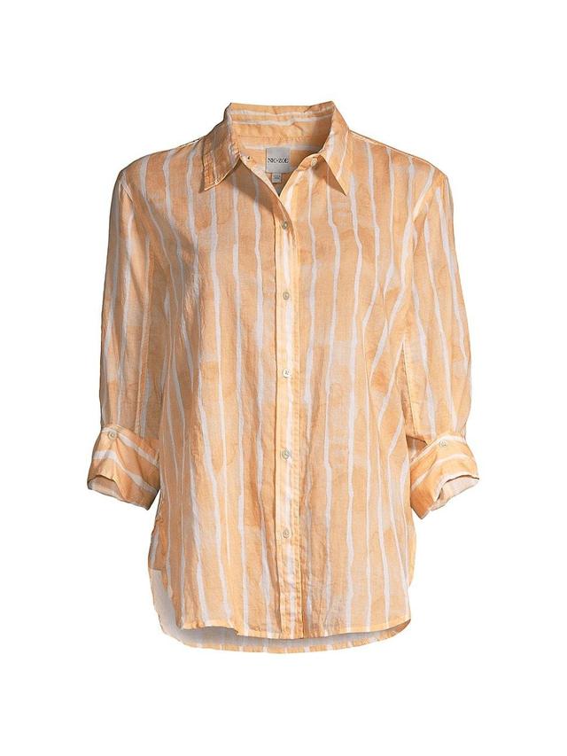 Womens Watercolor Striped Girlfriend Shirt Product Image