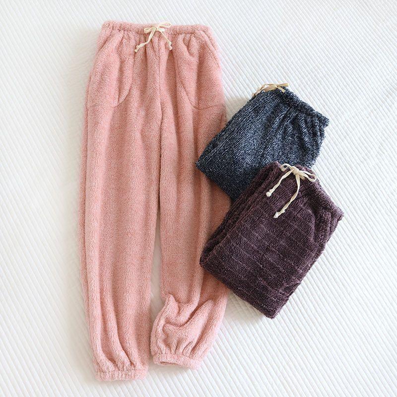 Couple Matching Drawstring Waist Fleece Pajama Pants (Various Designs) Product Image