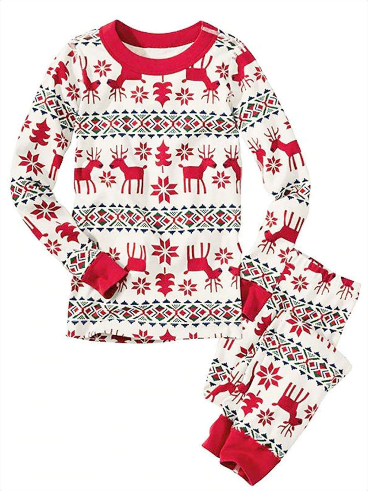 Family Style Winter Reindeer Pajamas Product Image