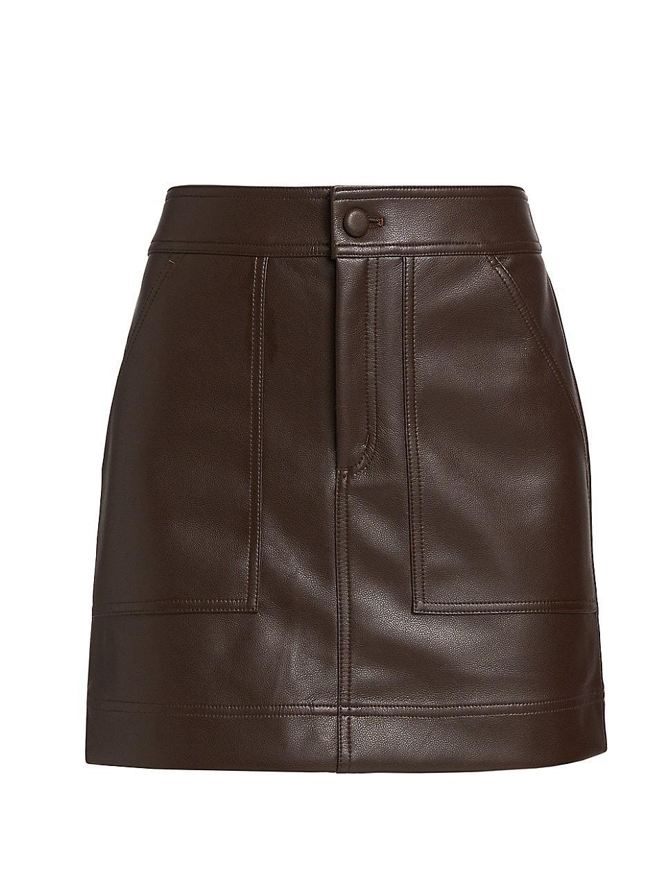 Womens Braden Faux Leather Miniskirt product image