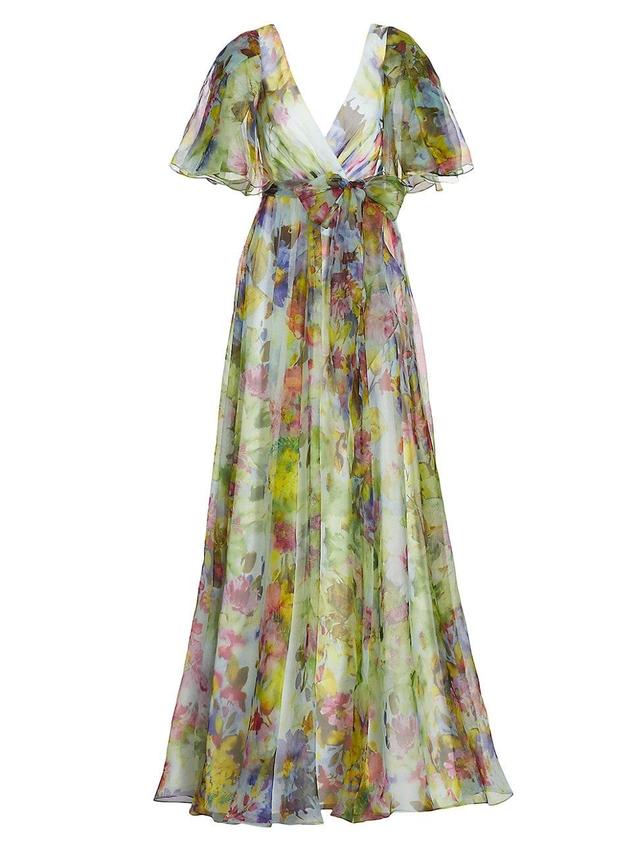 Womens Floral Organza Gown Product Image