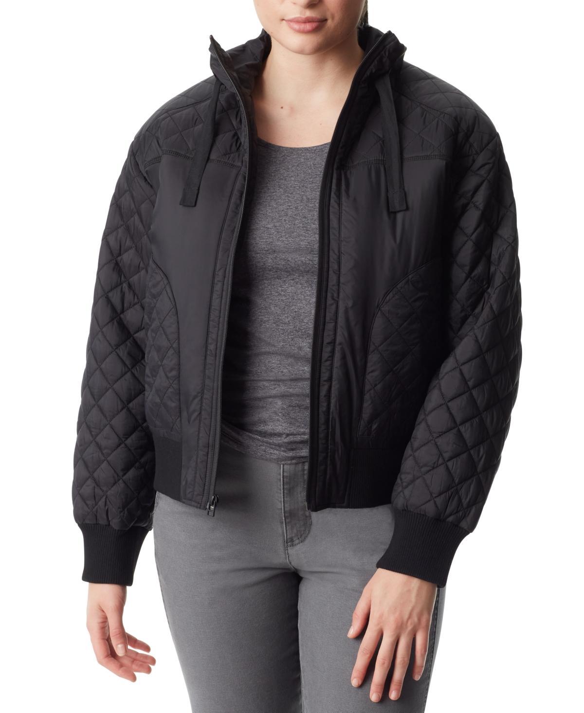 Bass Outdoor Womens Quilted-Trim Zip Bomber Jacket Product Image