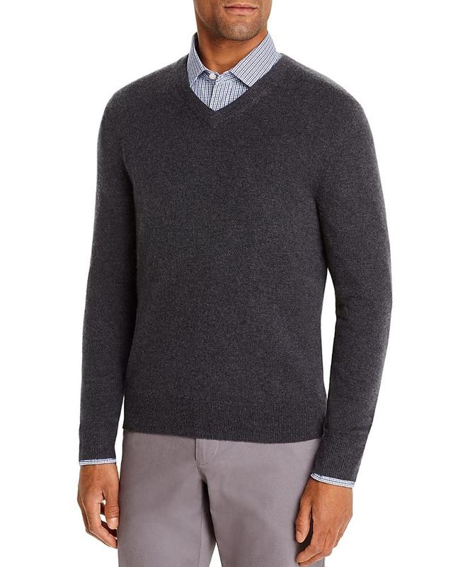 The Mens Store at Bloomingdales Ocean Blue Cashmere V-Neck Sweater - Exclusive Product Image