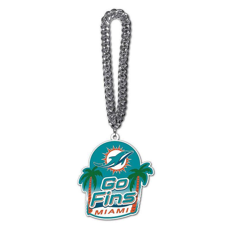 MOJO Miami Dolphins Slogan Fan Chain Necklace, Mens, White Product Image