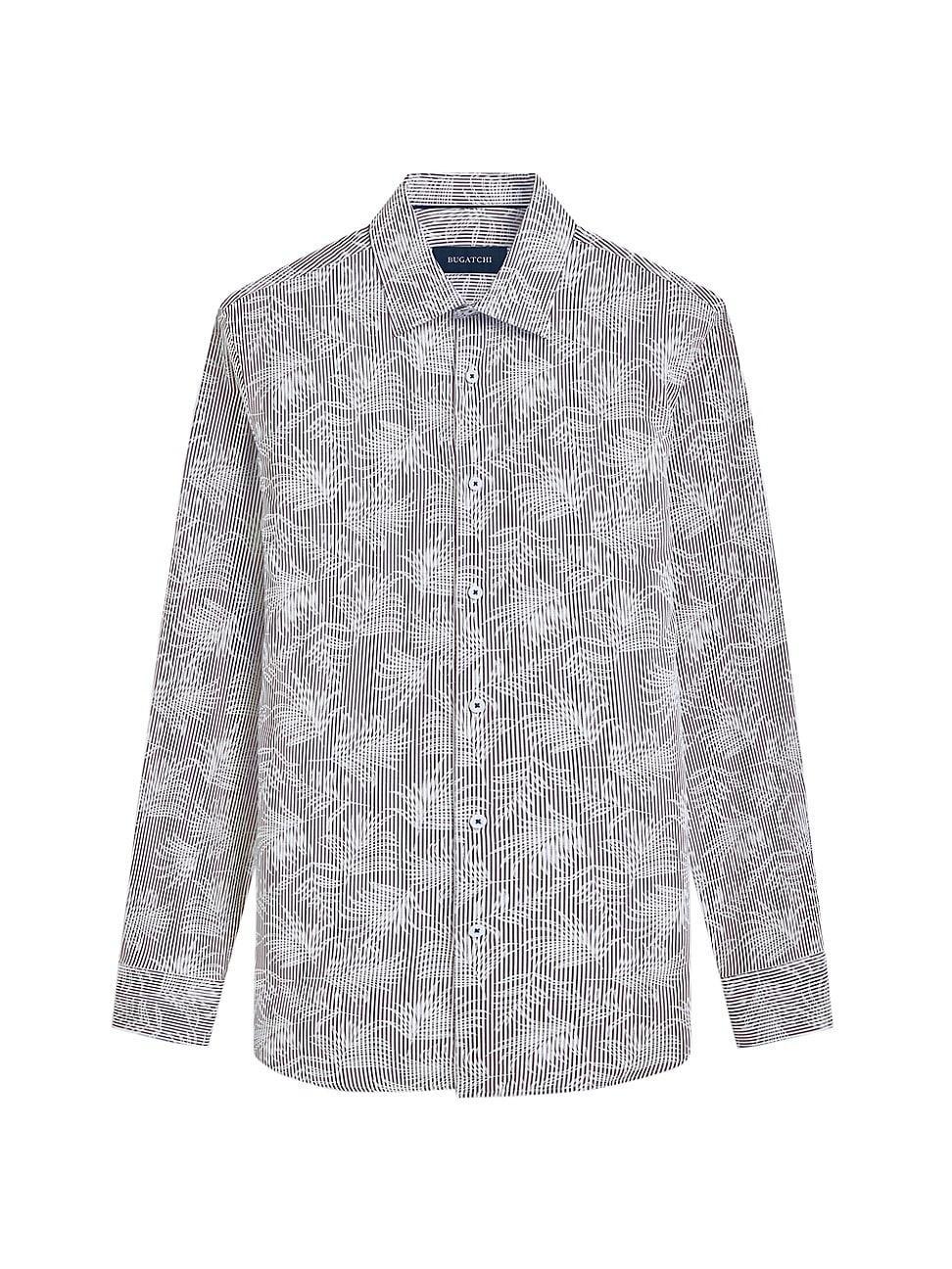 Mens Julian Pinstriped & Leaf Button-Front Shirt Product Image