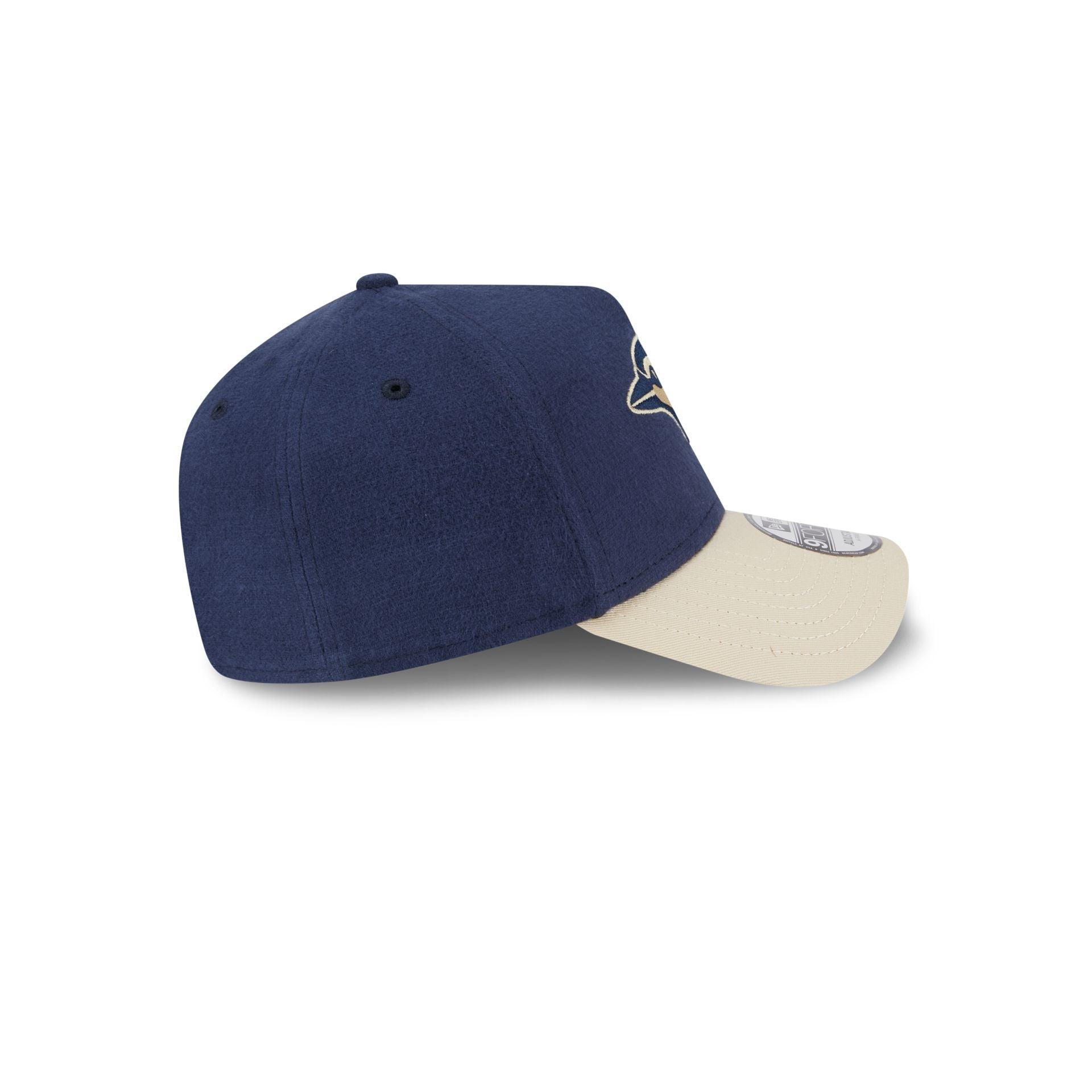 Toronto Blue Jays Moleskin Crown Navy 9FORTY A-Frame Snapback Hat Male Product Image