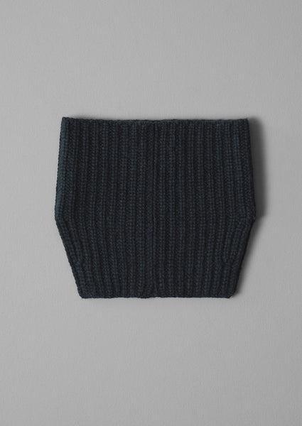 Ribbed Wool Cashmere Snood | Darkest Navy Product Image