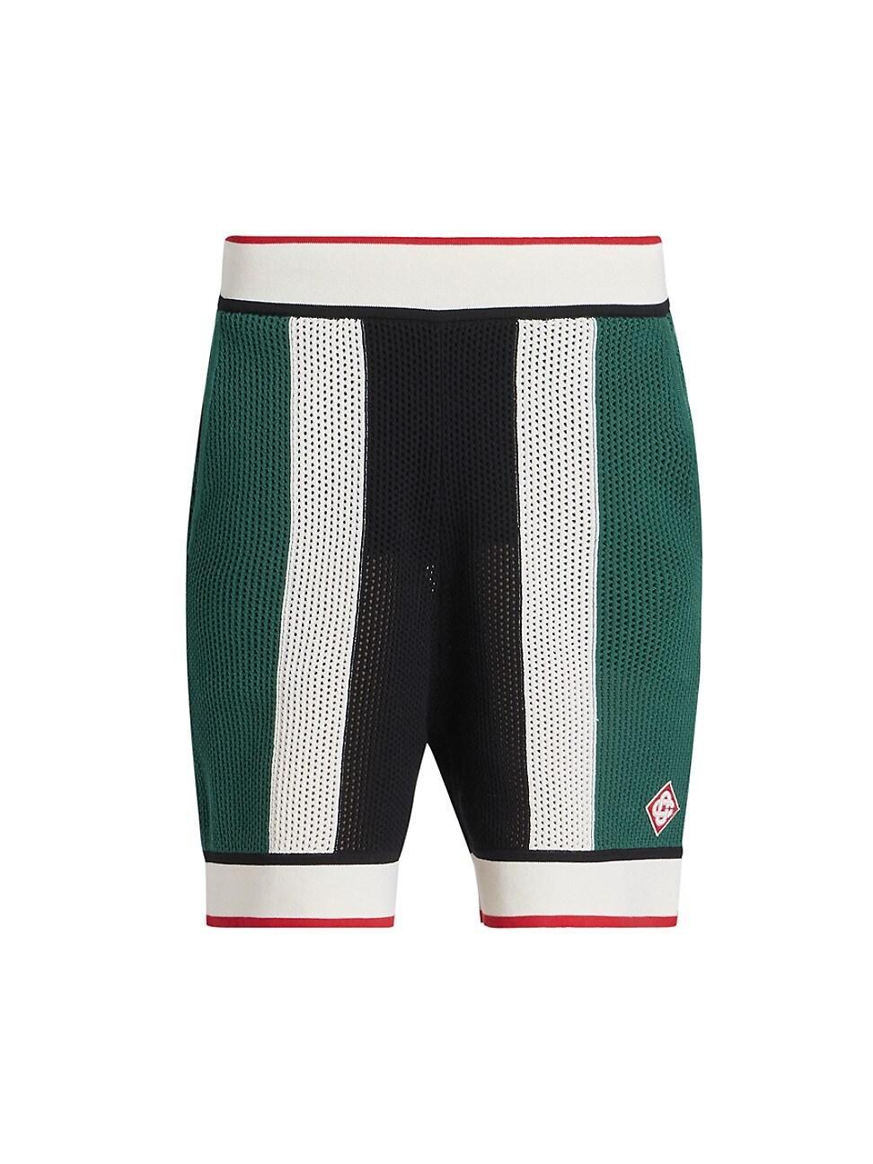 Mens Striped Mesh Shorts Product Image