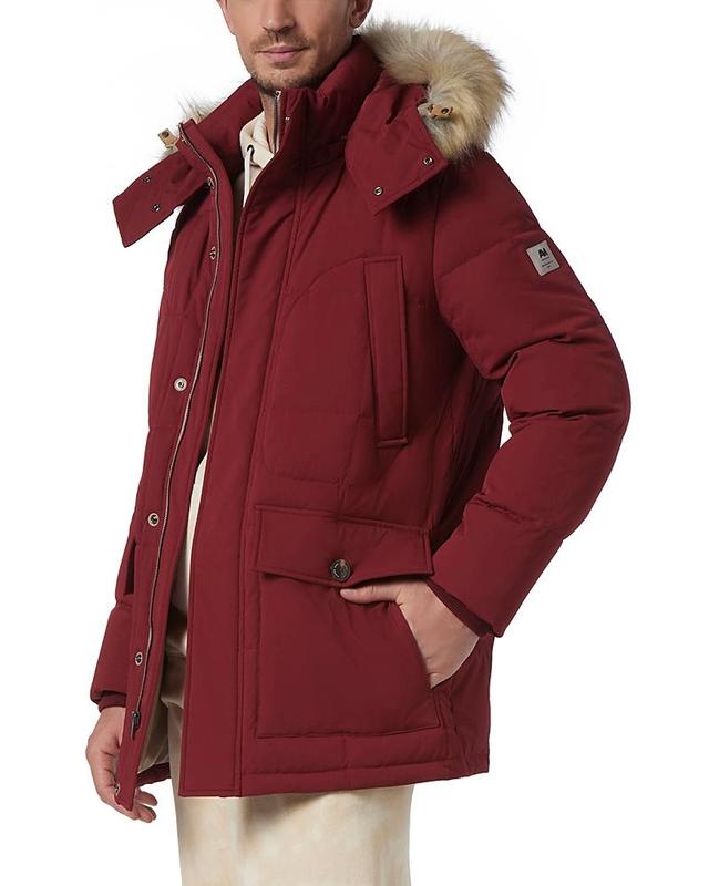 Andrew Marc Olmstead Hooded Down Puffer Jacket with Faux Fur Trim Product Image