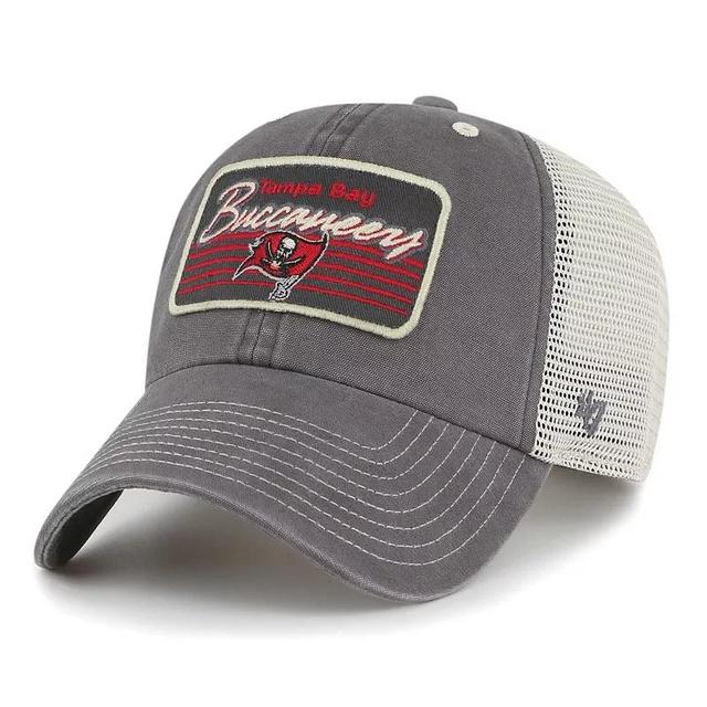 Mens 47 Pewter/Natural Tampa Bay Buccaneers Five Point Trucker Clean Up Adjustable Hat Product Image