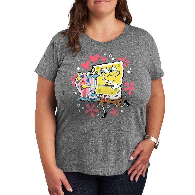 Plus Size SpongeBob Squarepants Gary Hug Graphic Tee, Womens Grey Gray Product Image