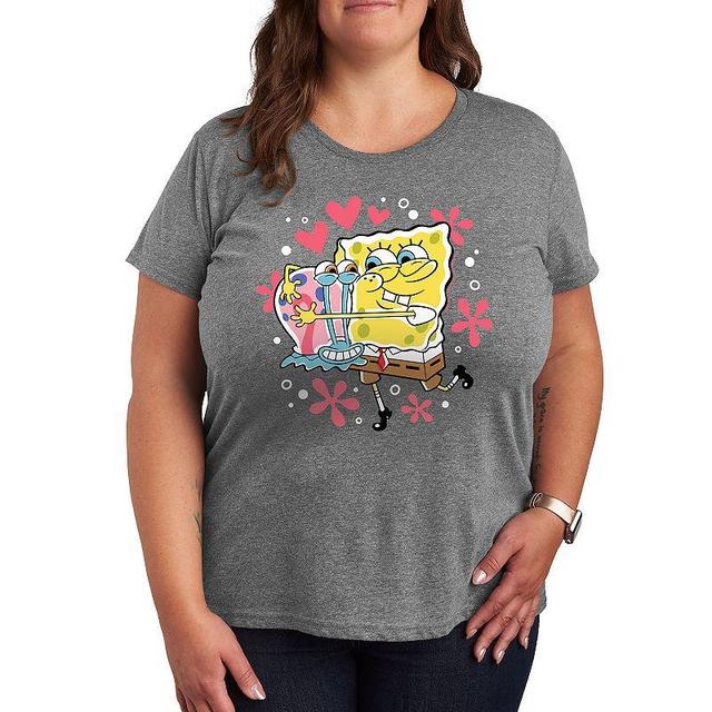 Plus Size SpongeBob Squarepants Gary Hug Graphic Tee, Womens Grey Gray Product Image