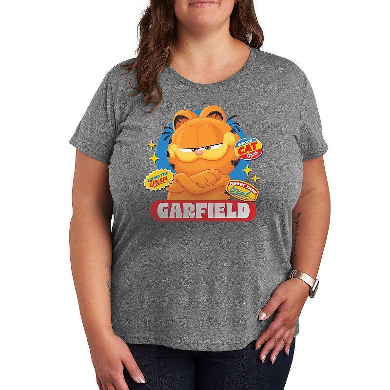 Plus The Garfield Movie Stickers Graphic Tee, Womens Product Image