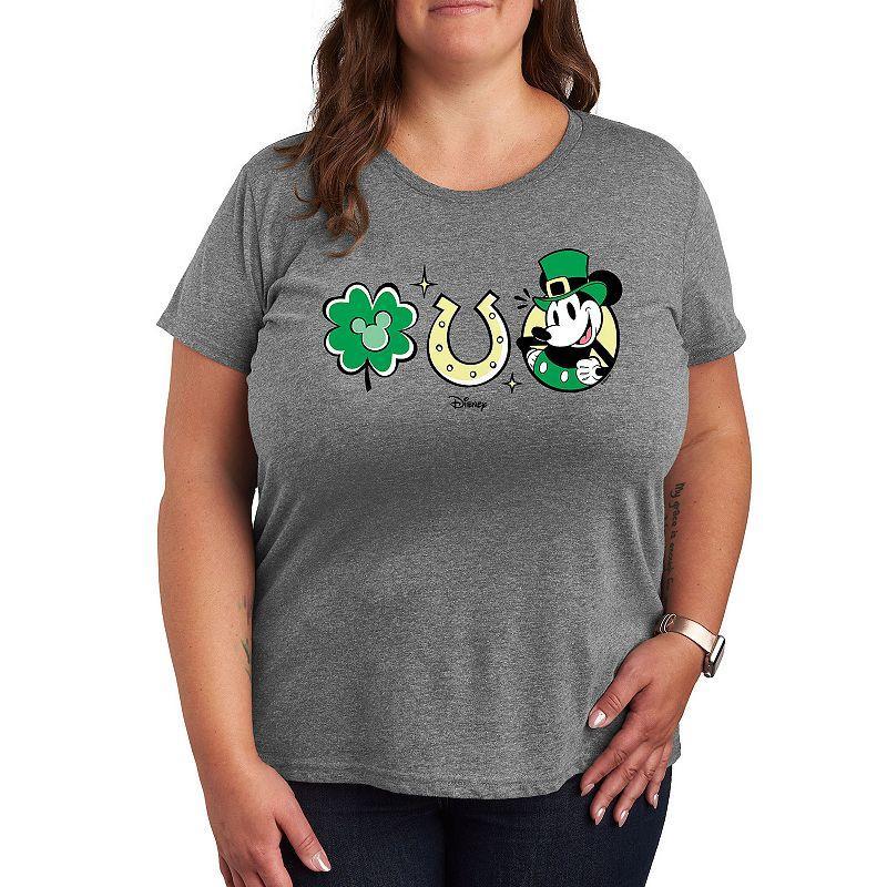 Disneys Mickey Mouse Plus St. Patricks Day Icons Graphic Tee, Womens Product Image