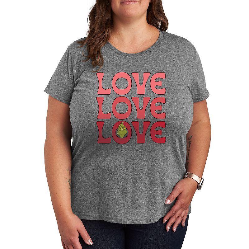 Plus Grinch Love Stack Graphic Tee, Womens Product Image